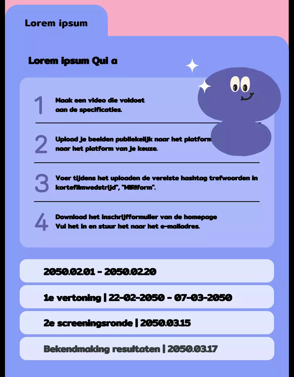 Leuke korte inhoud wedstrijd met kleurrijke vormen en illustraties