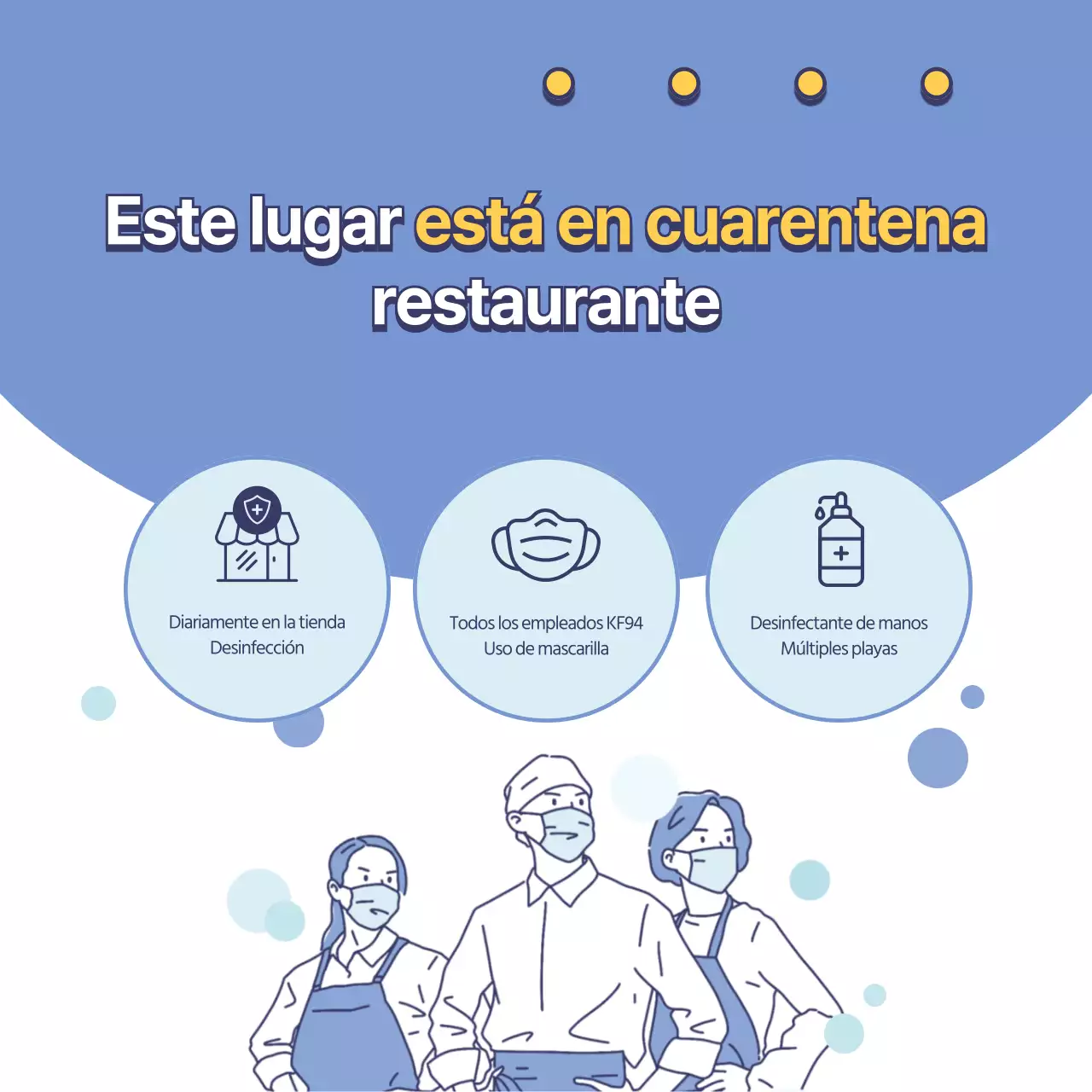 Plazas en las redes sociales con un tema azul de cuarentena