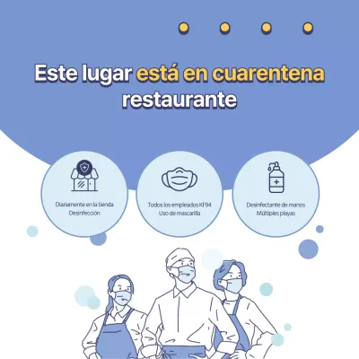 Plazas en las redes sociales con un tema azul de cuarentena