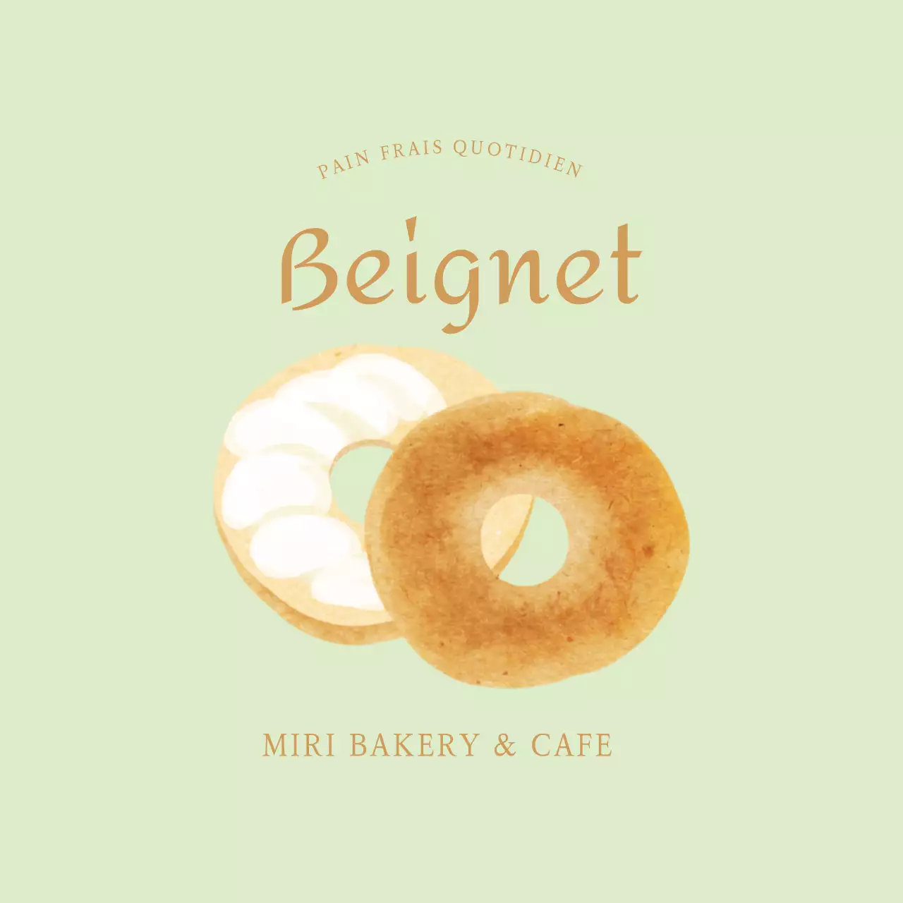 Autocollant Bagel Dessert illustré