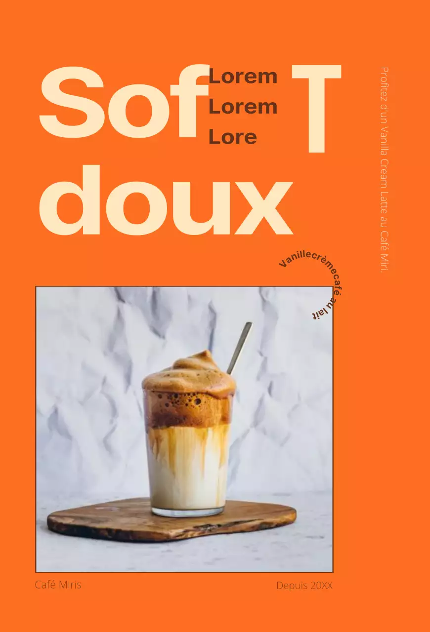 Cadre photo avec texte en surbrillance orange