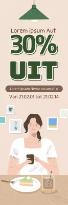 groen beige illustratie modern interieur home cafe evenement promotie