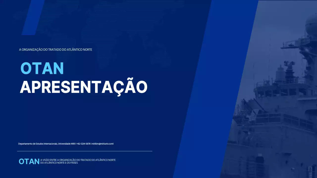 Apresentação simples da Organização do Tratado do Atlântico Norte a azul