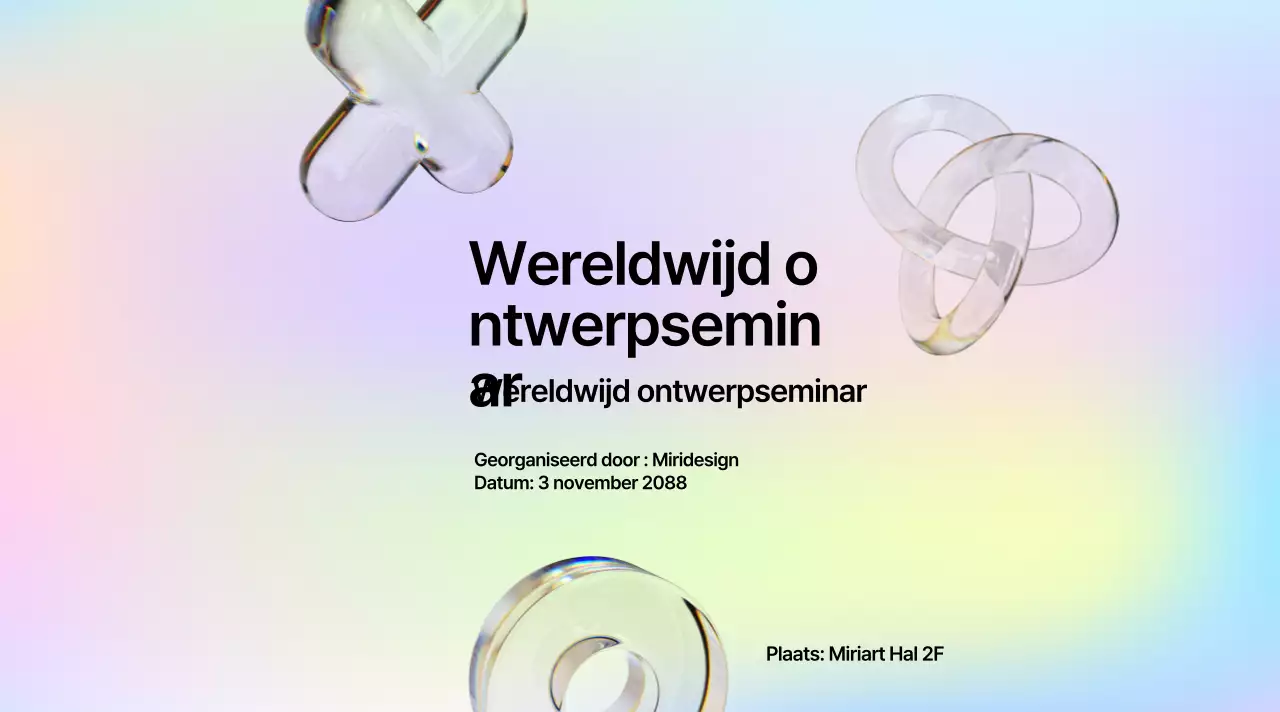 Een kleurrijk, eenvoudig en modern ontwerpseminar