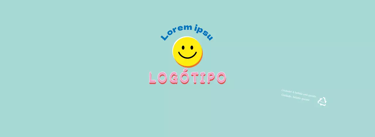 Azul Fofo Ilustração Lettering Café