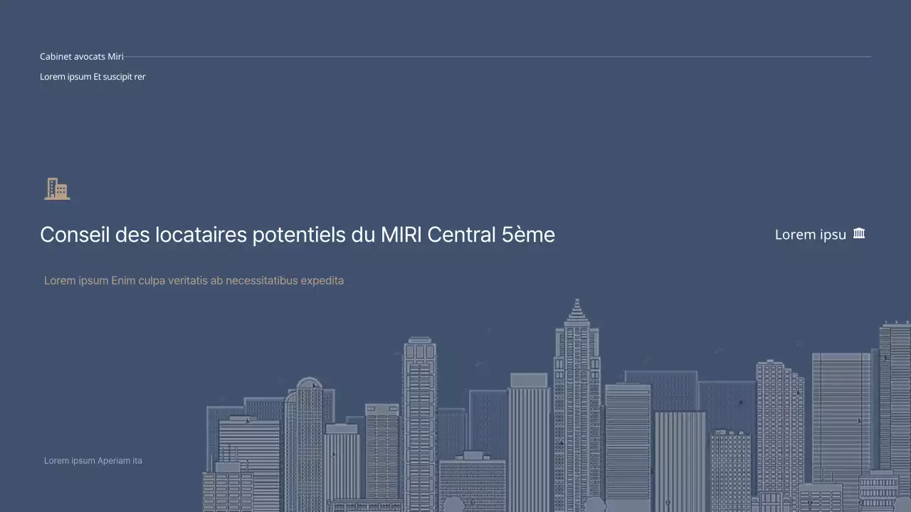 Proposition d'offre d'un cabinet juridique propre en bleu et beige (PPT)