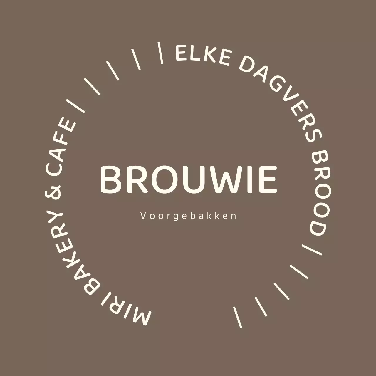 Bruine moderne bakkerij sticker