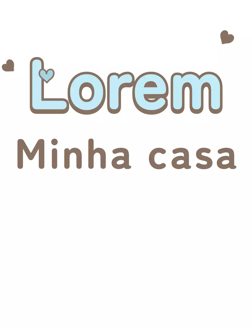 T-shirt de família com tipografia bonita em castanho, azul claro e bege