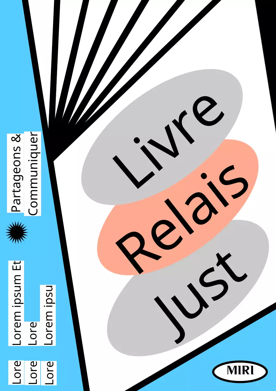 Annonce de relais de lecture avec un livre ouvert sur fond bleu