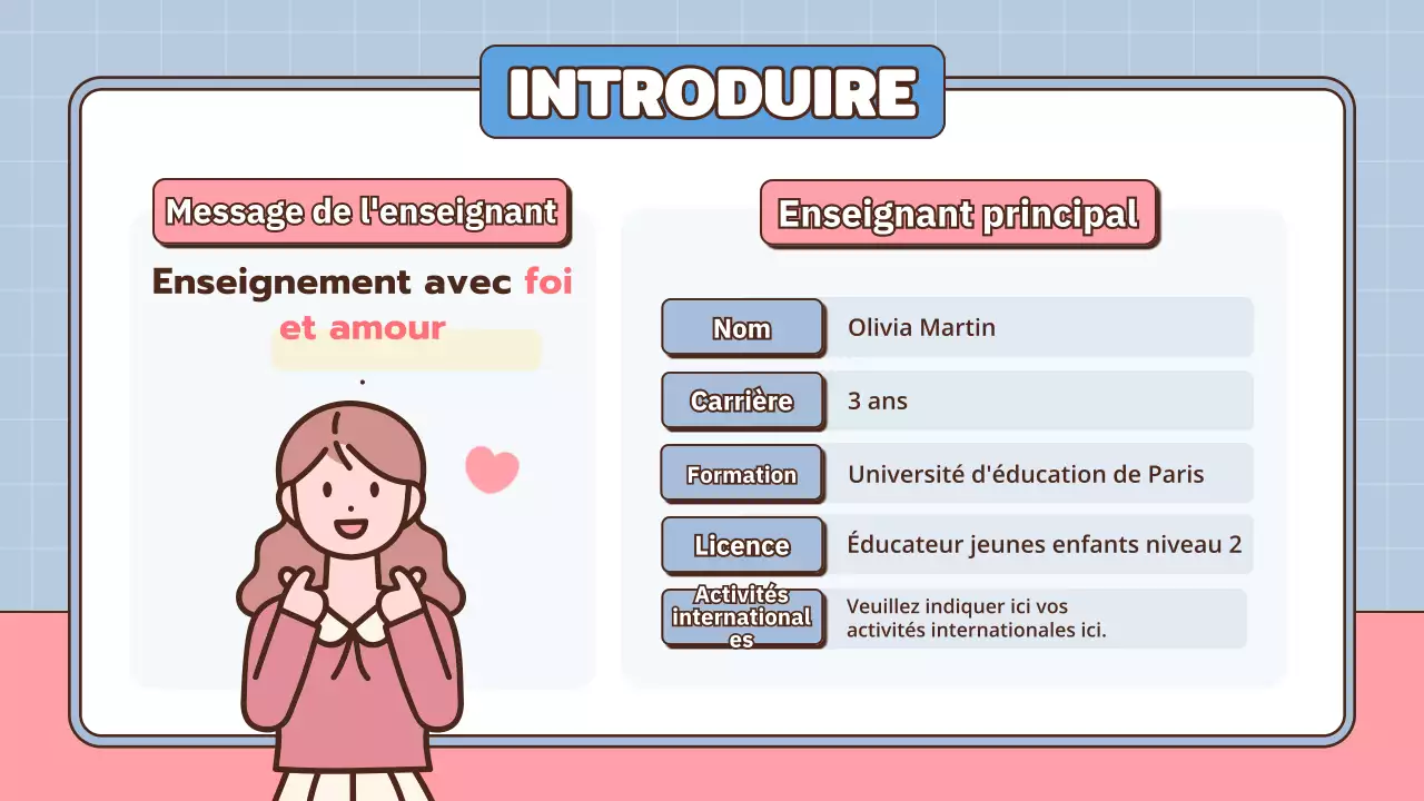 Présentation pour une conférence parents-professeurs sur le thème de l'école