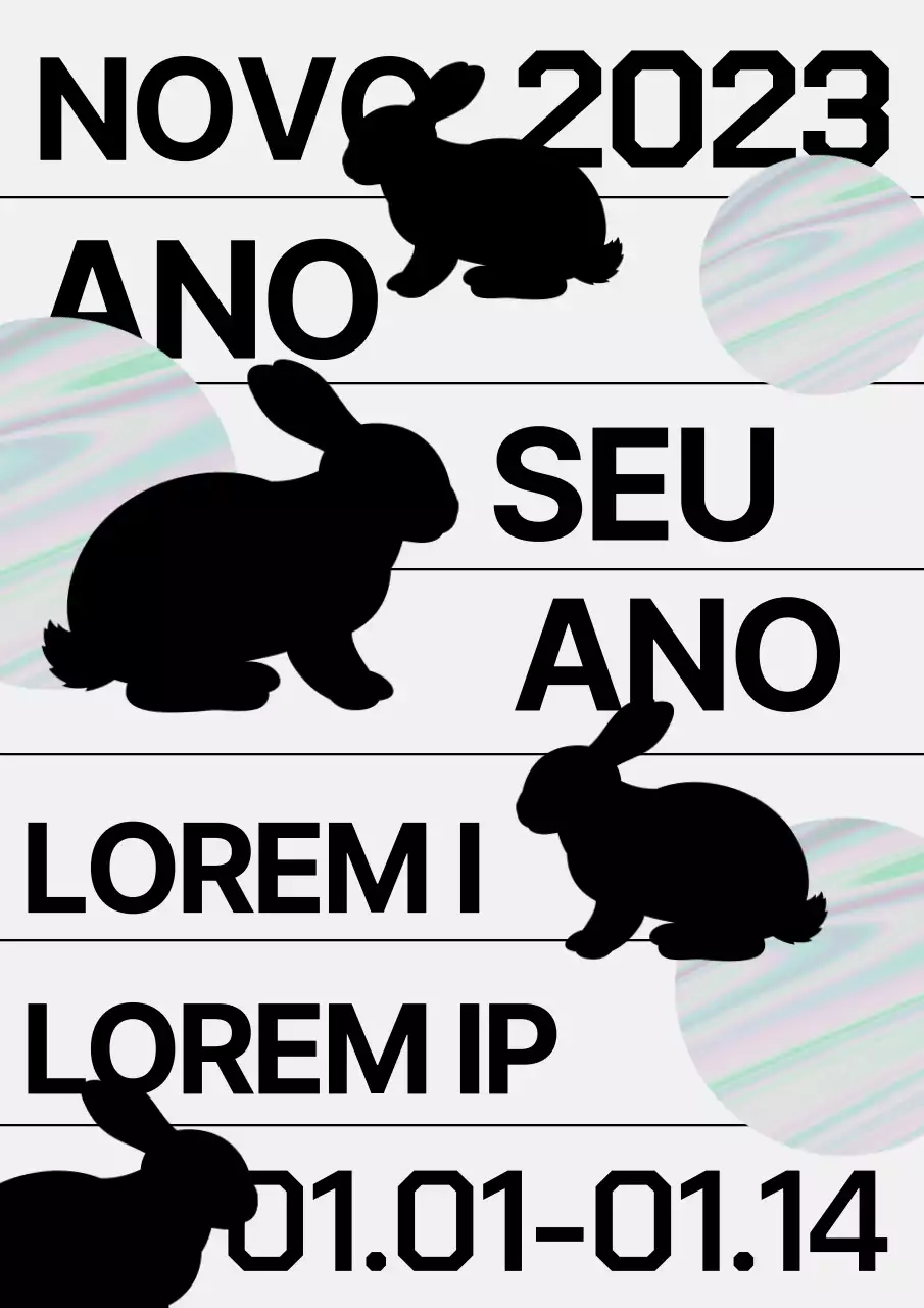 Anúncio de convite para o Dia de Ano Novo em preto e azul