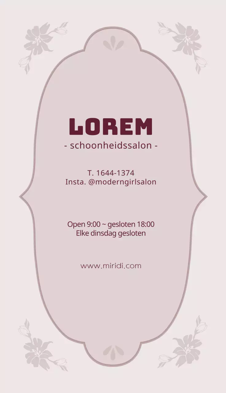 Roze paarse illustratie kapsalon schoonheid visitekaartje