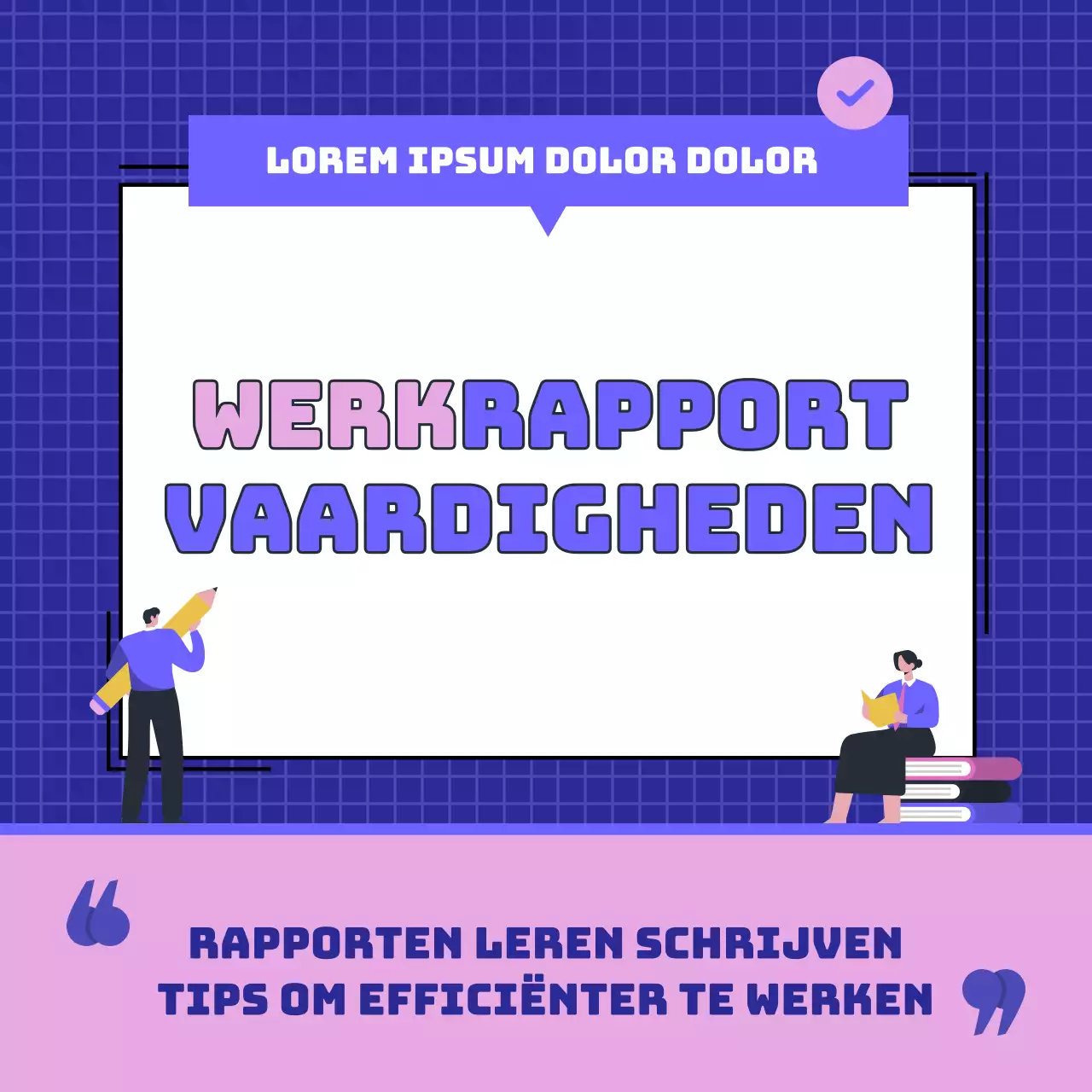 Blauw en roze work life cardnews