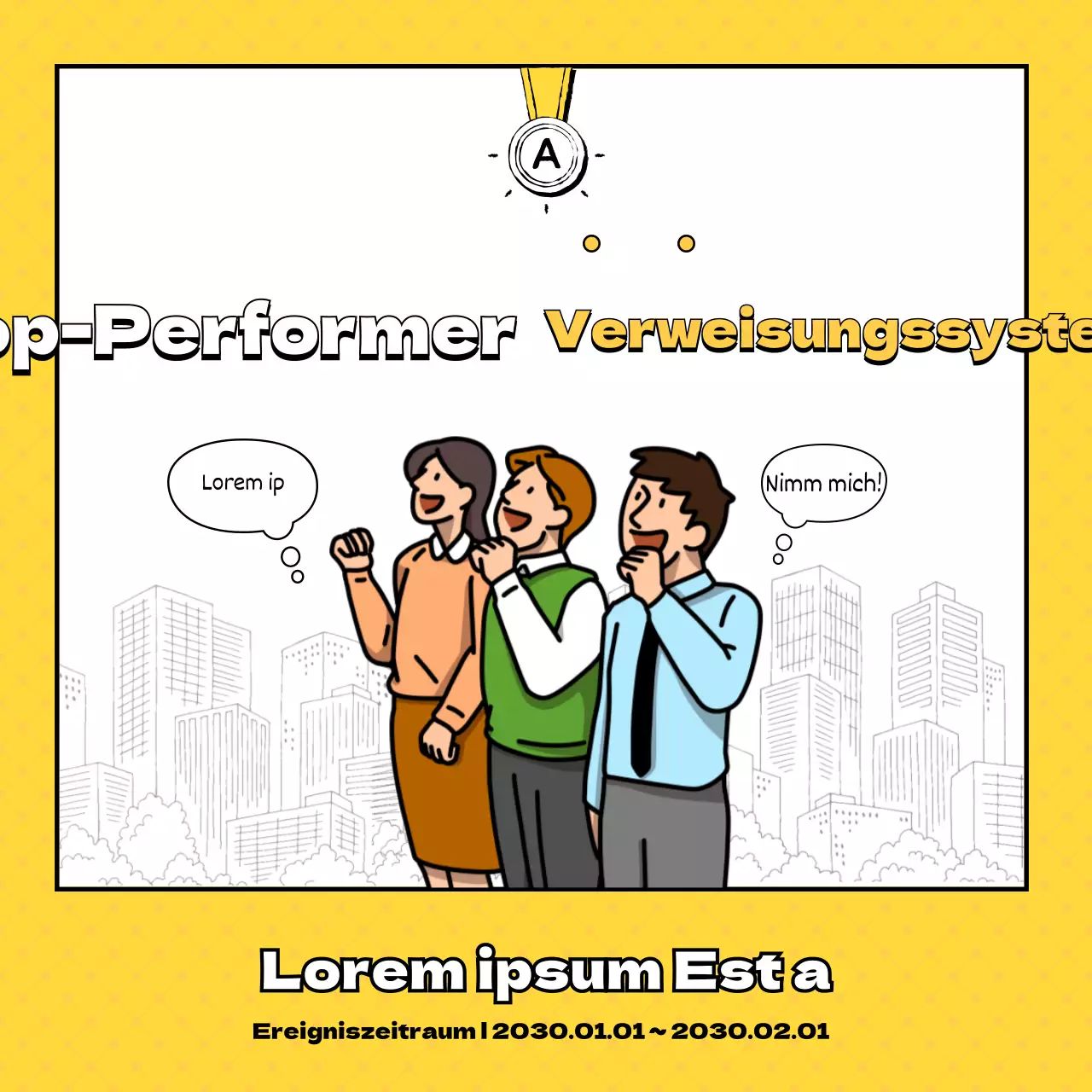 Ein einfaches gelb-graues Arbeitnehmerinterview