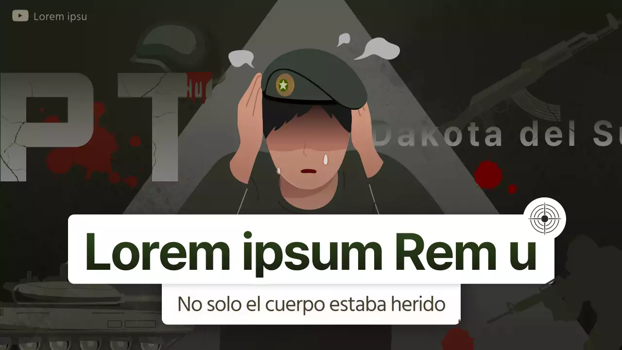 Ilustración caqui Mes de los Veteranos PTSD YouTube thumbnail