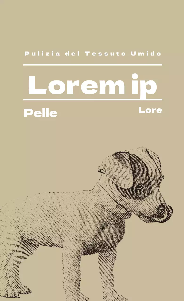 Etichetta illustrata beige del negozio di animali