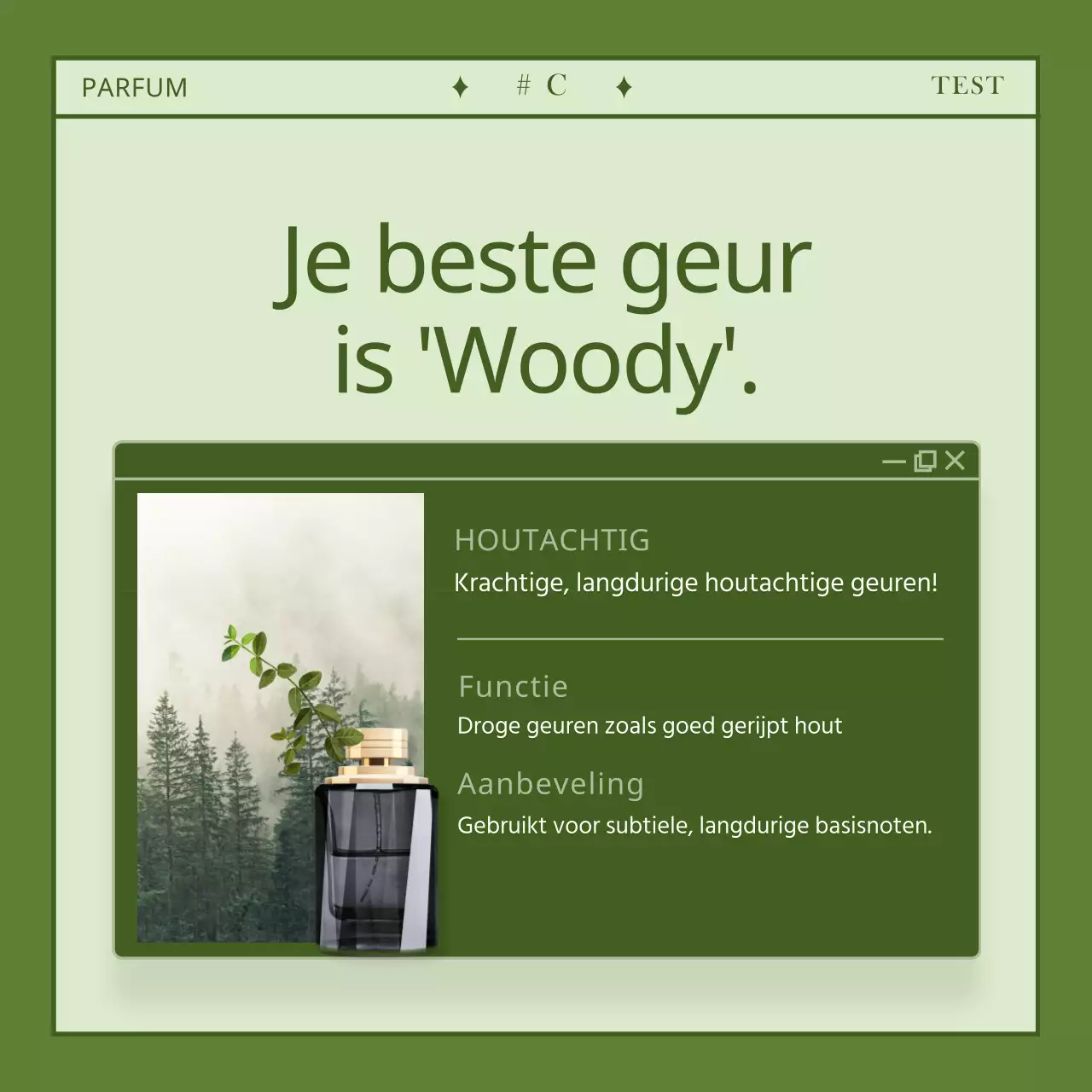 Eenvoudige gepersonaliseerde parfum testkaartNieuws ontwerp
