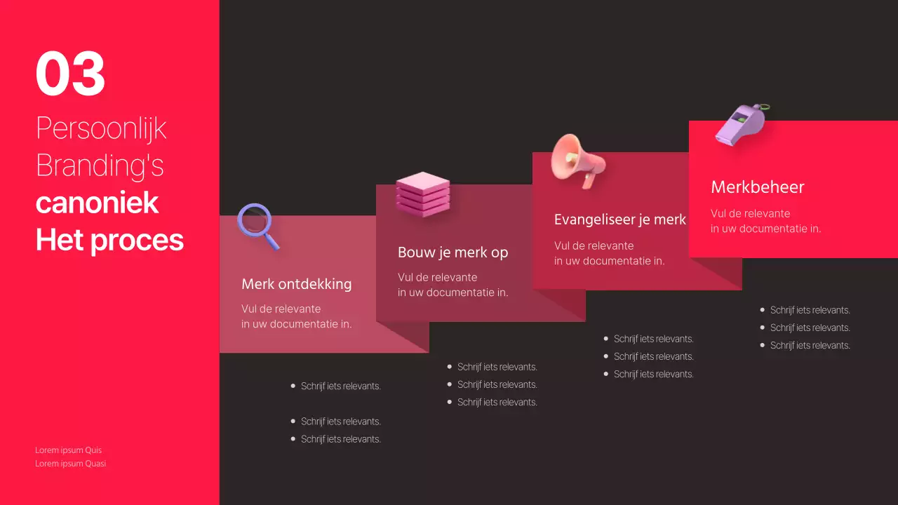 Personal branding strategiethema met zwarte achtergrond en warmroze accenten