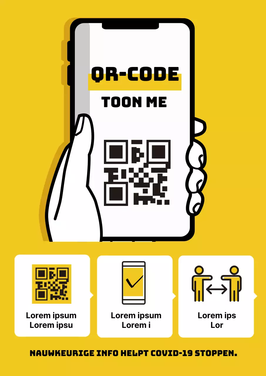 Nette gele geïllustreerde coronavirus sign-in labels
