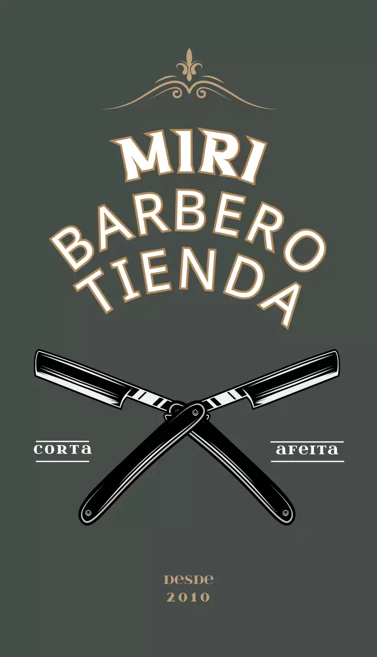 Tarjeta de visita de barbería vintage verde