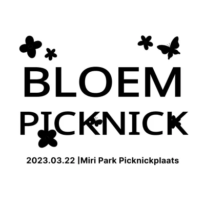 Eenvoudige en schattige bloem illustratie en tekst combinatie layout stijl om een picknick festival te promoten