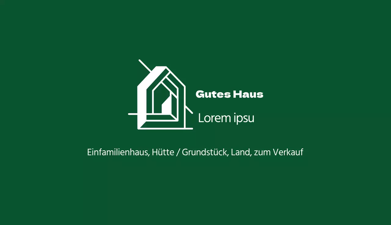 Grüne weiße Illustration Logo Immobilienmakler Visitenkarte