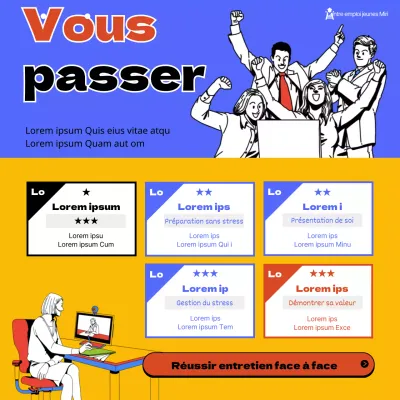 Concept d'illustration de bande dessinée entretien d'embauche conseil programme d'acceptation d'emploi