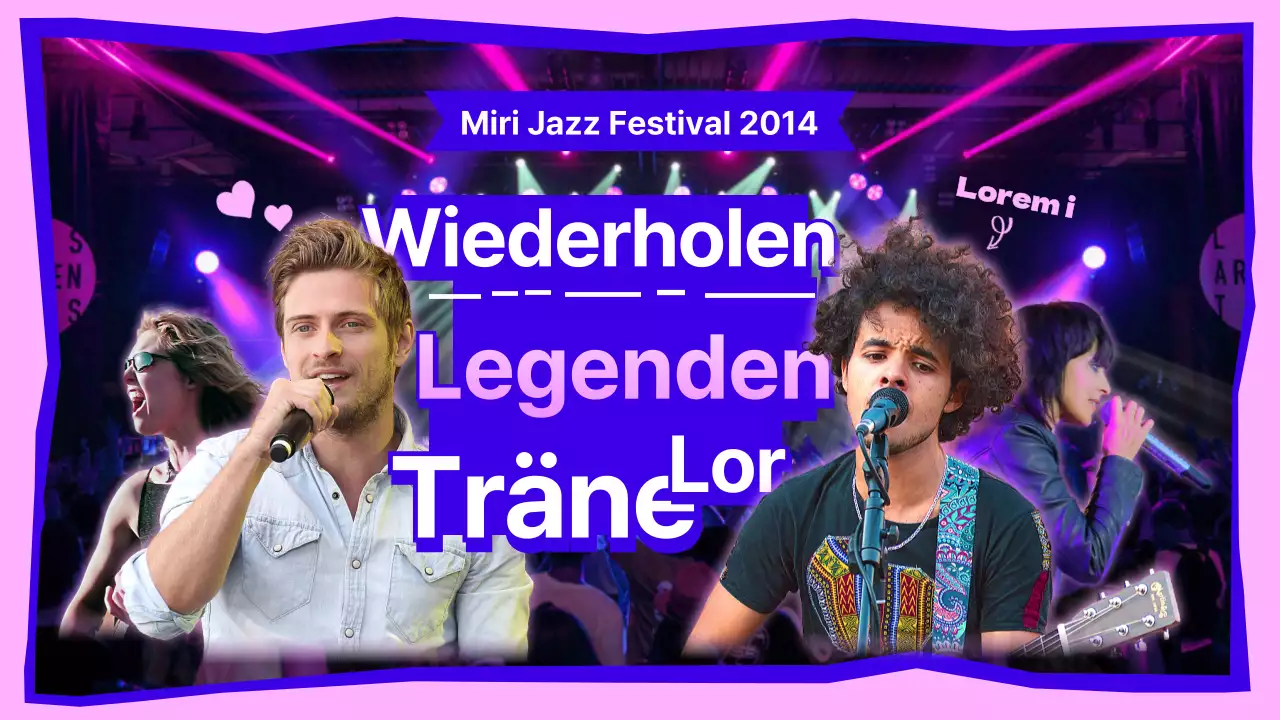 Rosa Blau Konzertthema mit bunten Lichtern und Porträtkonzept