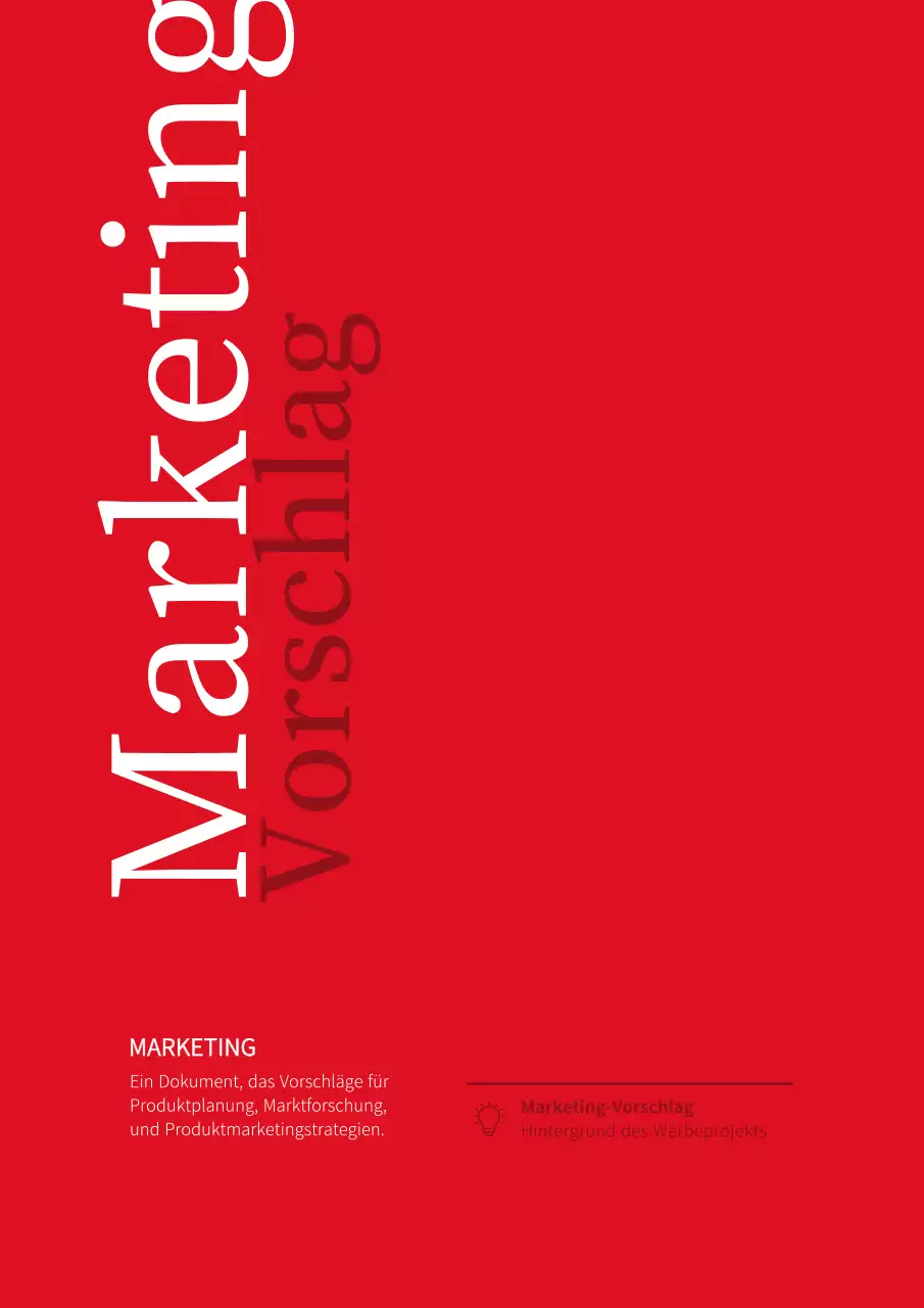 Ein einfacher, roter, typografischer Marketingvorschlag