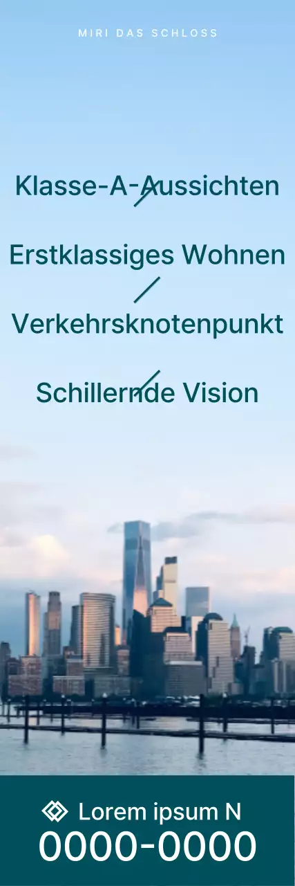 Gestaltung eines Verkaufsgesprächs für eine Wohnung mit Fotos einer grünen Stadtlandschaft