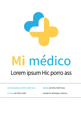Una clínica de medicina interna azul y amarilla de líneas limpias