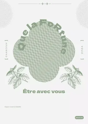 Dessin pour un cadre en forme de trèfle vert à quatre feuilles