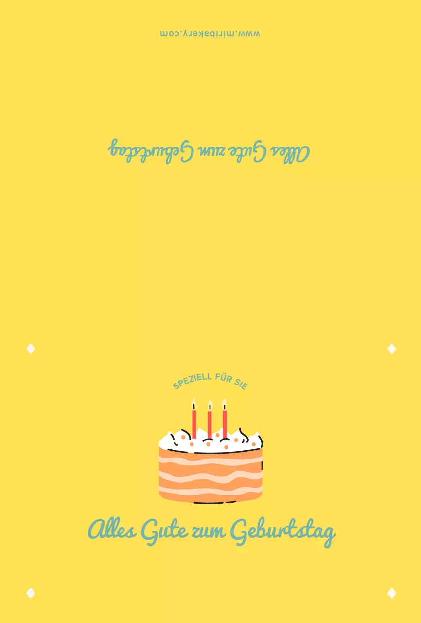 Kuchen Illustration Geburtstagsfeier in Gelb