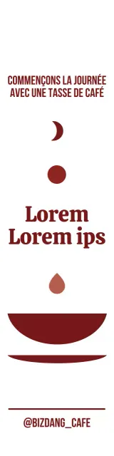 Illustration simple et claire de la lune et du café en marron et blanc pour la promotion d'un café.