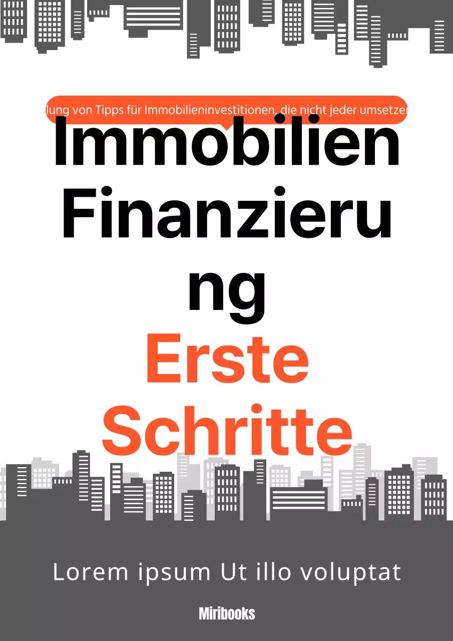 Eine einfache graue und orangefarbene Immobilienbuchhülle