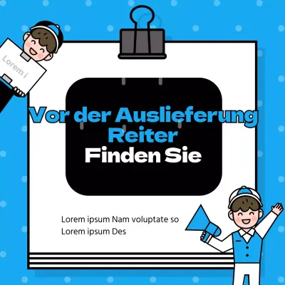 Kurier Ankündigung Banner mit blauen Polka Dot gemusterten Clip Notizblock Illustration