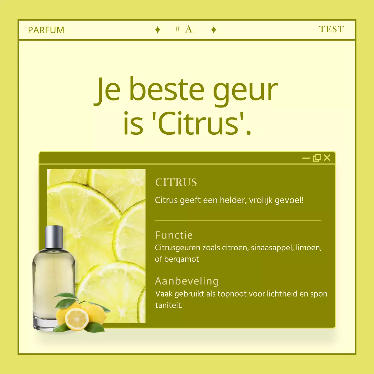 Eenvoudige gepersonaliseerde parfum testkaartNieuws ontwerp