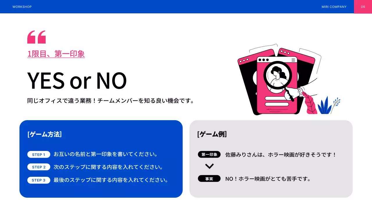 青 シンプル ワークショップ 企画書 プレゼンテーション