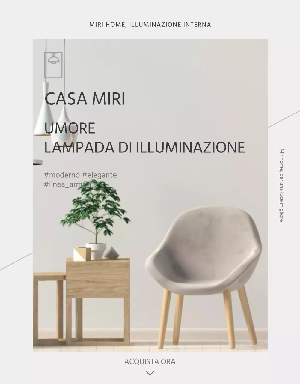 Pagina di dettaglio della lampadina semplice grigia per interni