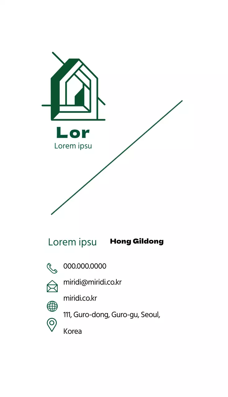 grün weiß illustration logo immobilienmakler visitenkarte