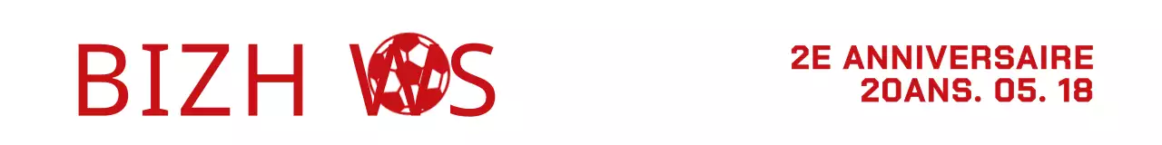 Logo et texte simple et épuré en rouge et blanc pour la célébration du deuxième anniversaire d'un club.