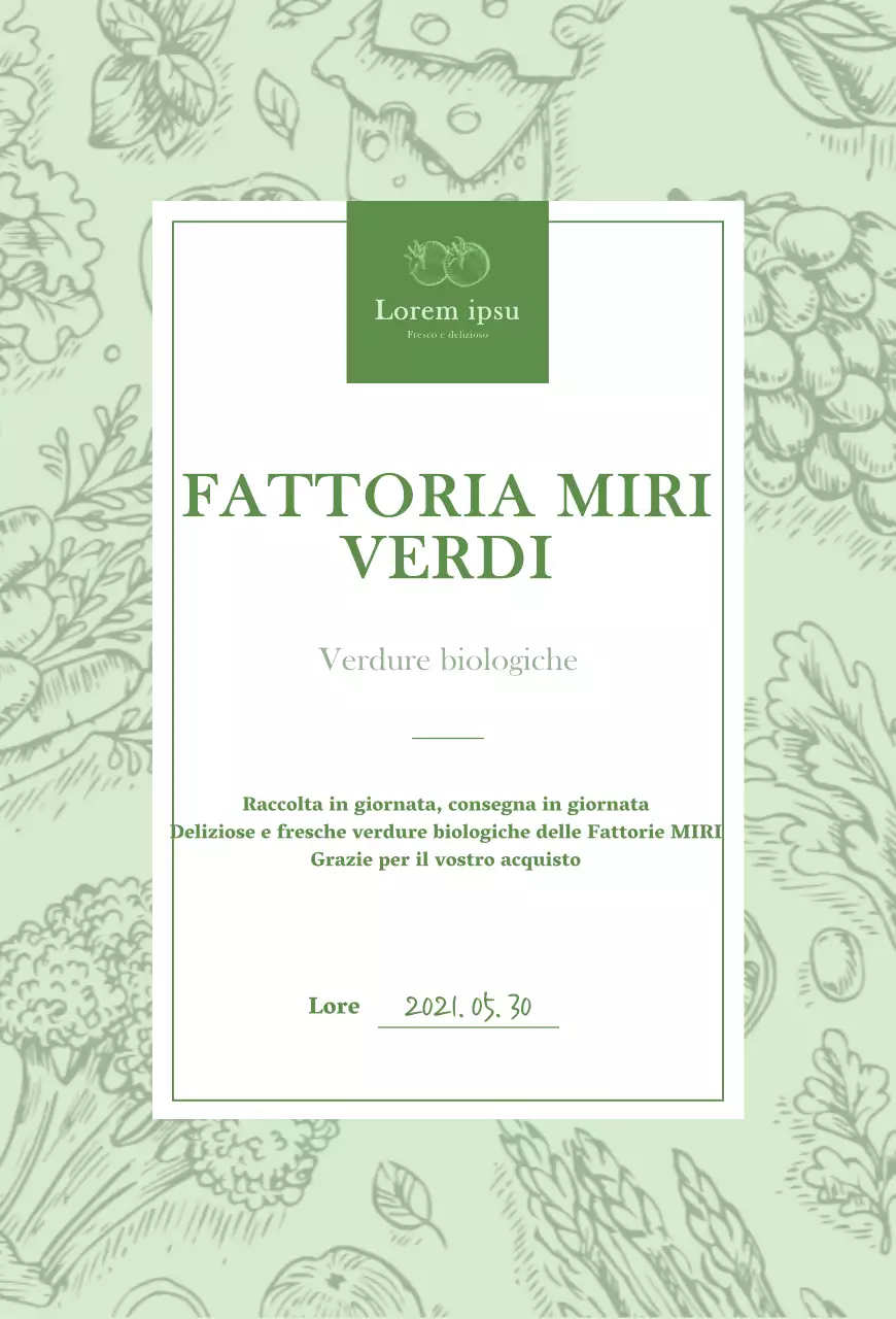 Cartolina che illustra verdure in chartreuse