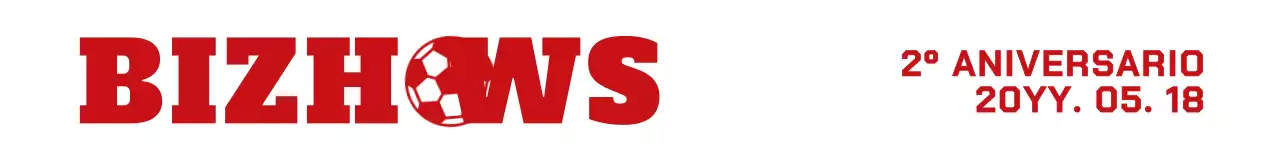 Logotipo y texto sencillos y limpios en rojo y blanco para la celebración del segundo aniversario de un club.