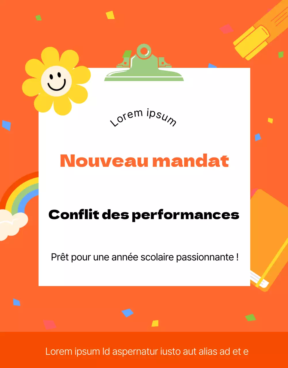 Illustration kitsch orange pour les bénéfices