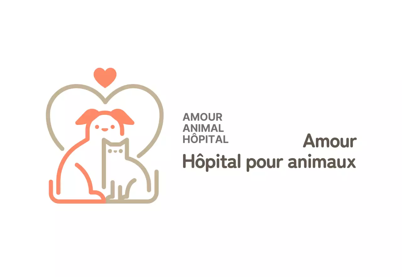 Enseigne de clinique vétérinaire avec logo d'animal mignon blanc