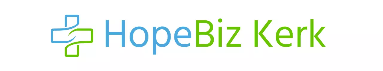 Eenvoudige symbolische logostijl in chartreuse en lichtblauw Kerkbereik en promotie