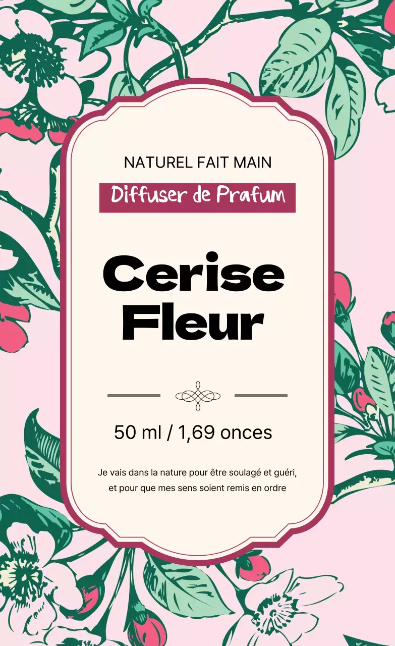 Étiquette de parfum vintage avec illustration rose
