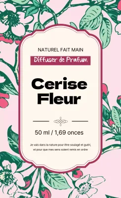 Étiquette de parfum vintage avec illustration rose