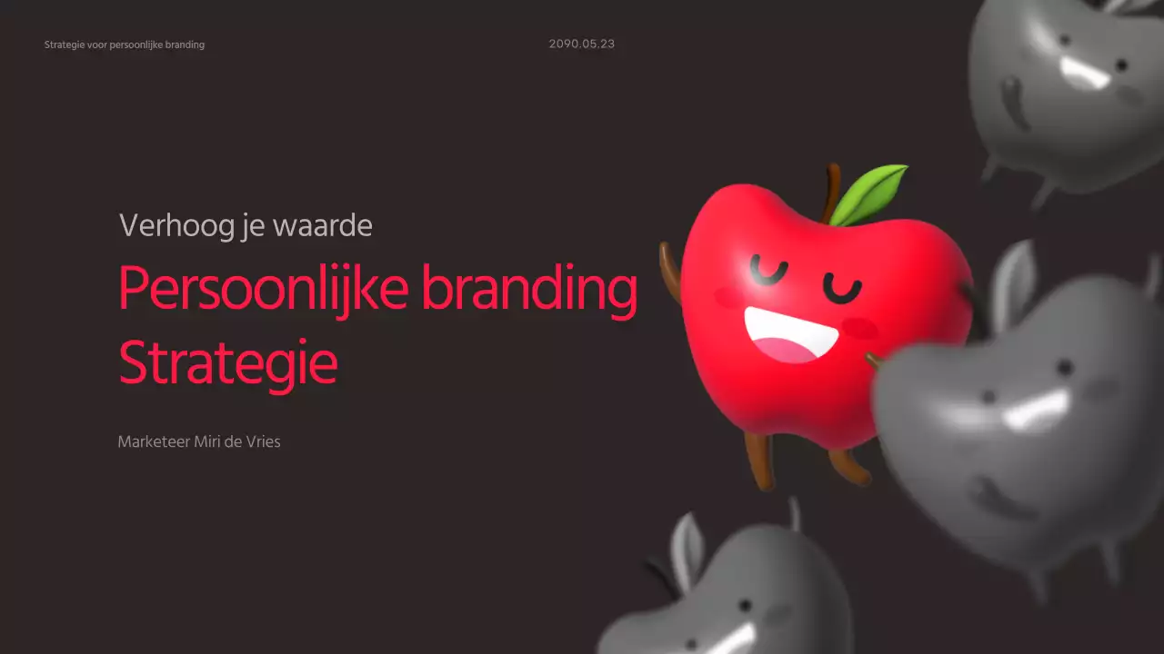 Personal branding strategiethema met zwarte achtergrond en warmroze accenten