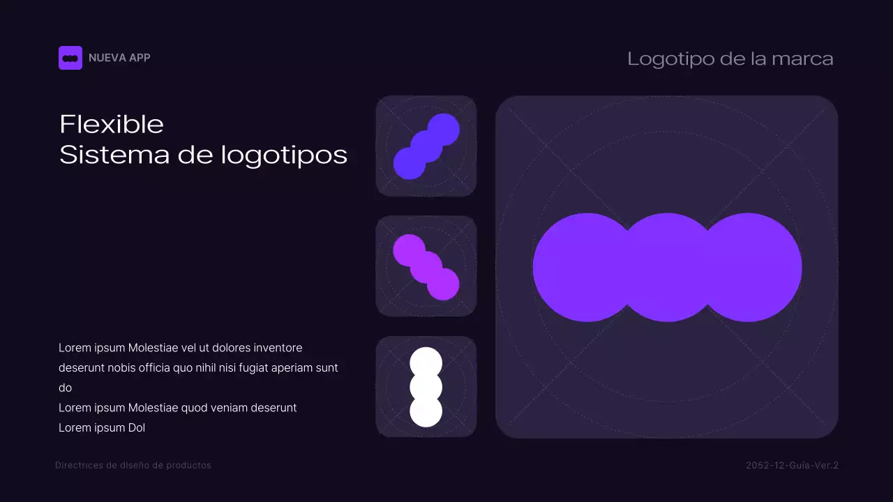 Directrices de la marca negro y morado
